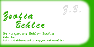 zsofia behler business card